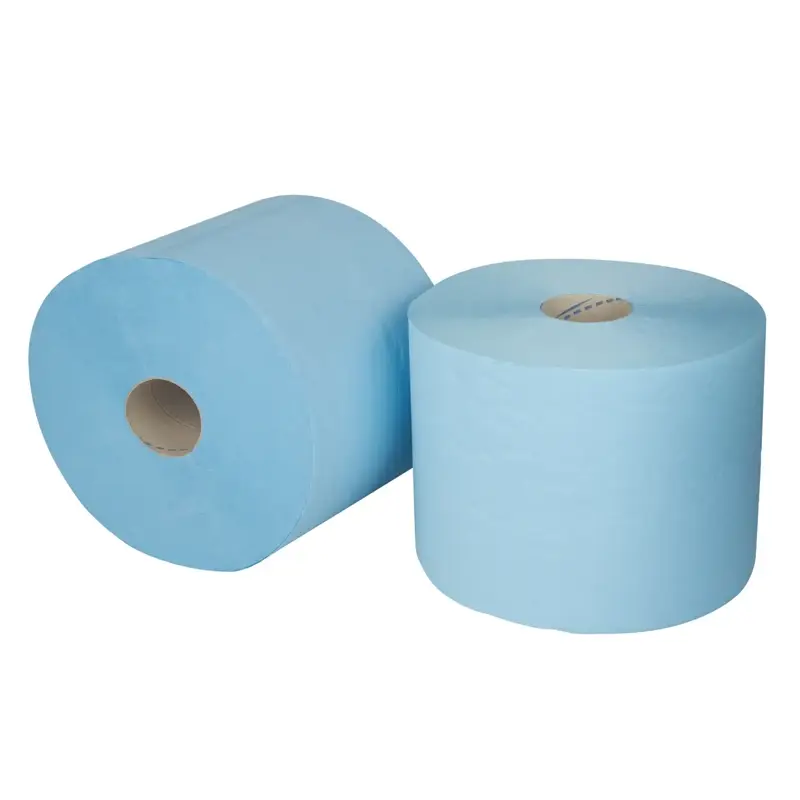 Poetspapier industrierol recycled 2-laags 360 meter blauw