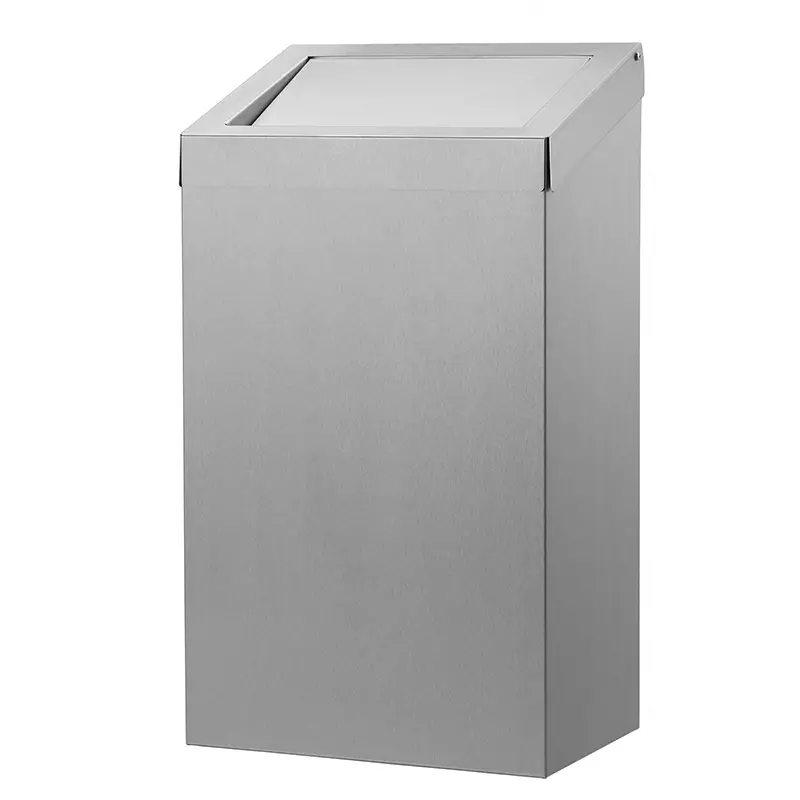 Afvalbak RVS met push klep 50 liter