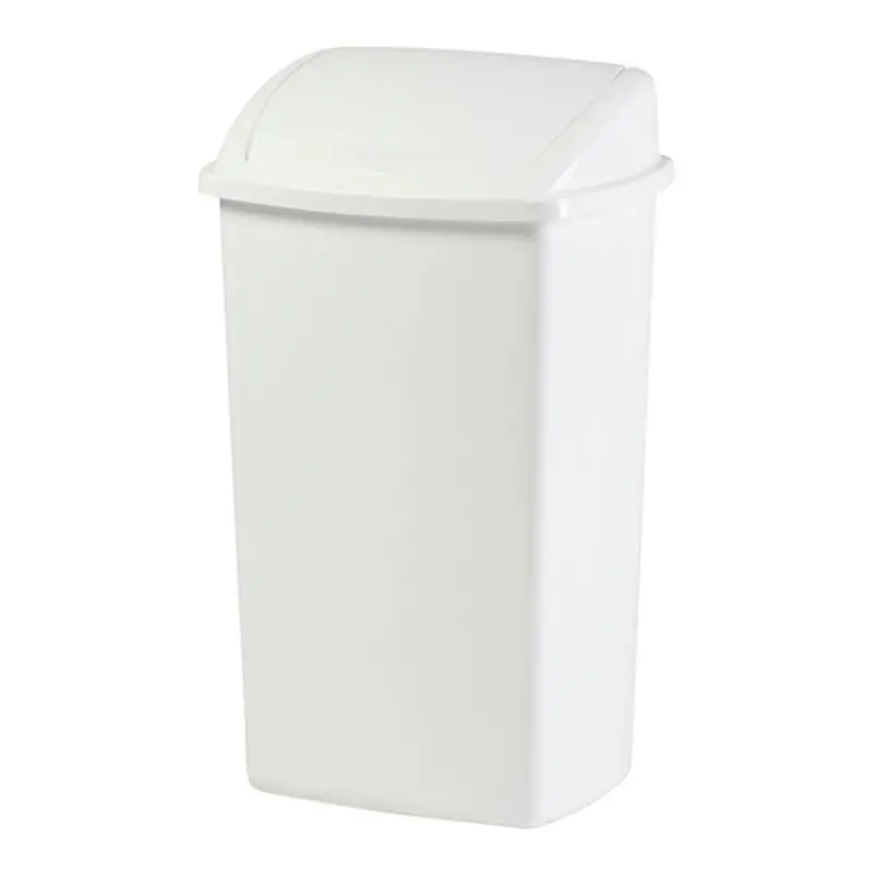 Afvalbak met swingdeksel kunststof 50 liter wit