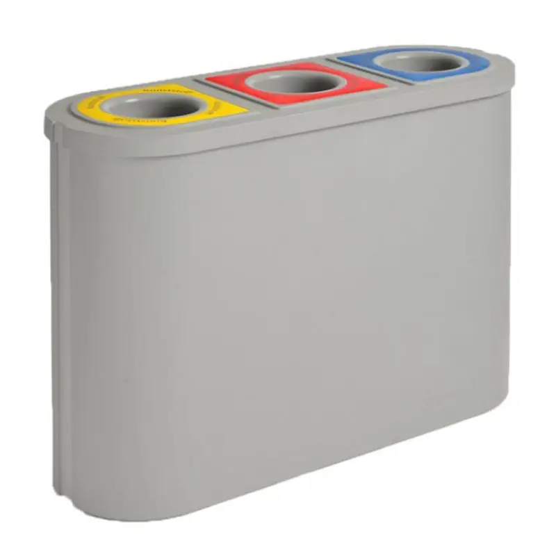Afvalbak HDPE EKO Triomf VB 716357 3x45 liter zwart
