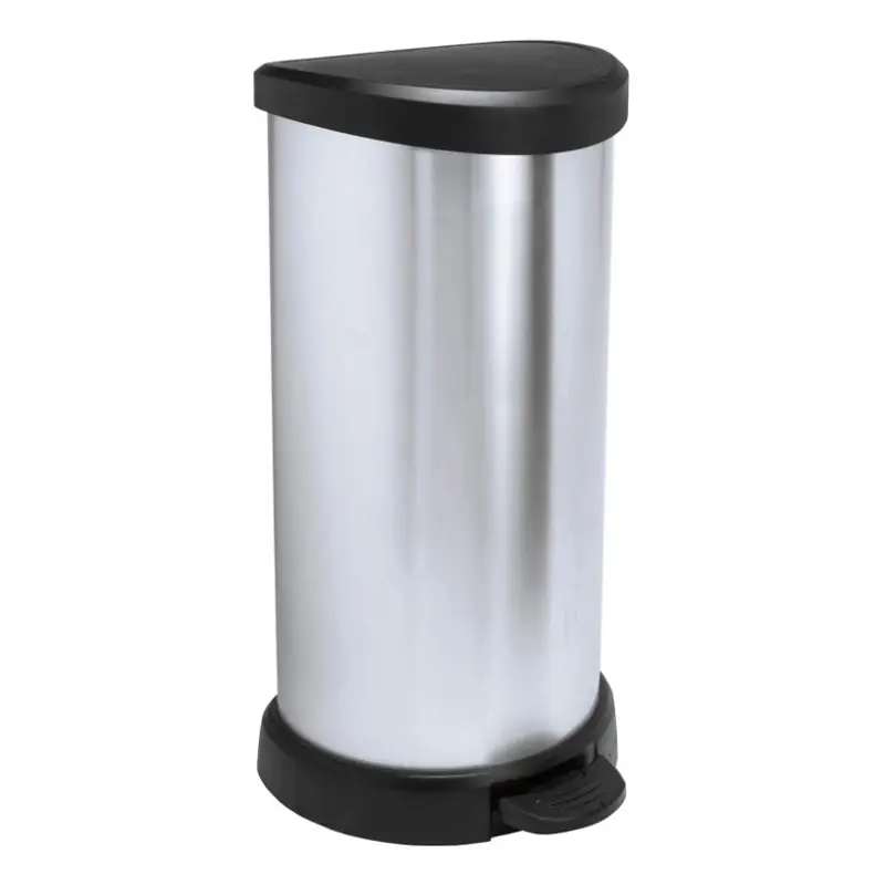 Curver Decobin Pedaalemmer 5 liter zilver/zwart