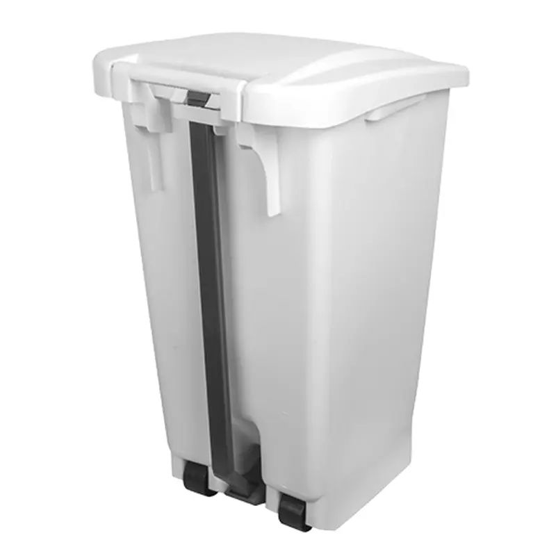 Kunststof pedaalemmer 60 liter wit