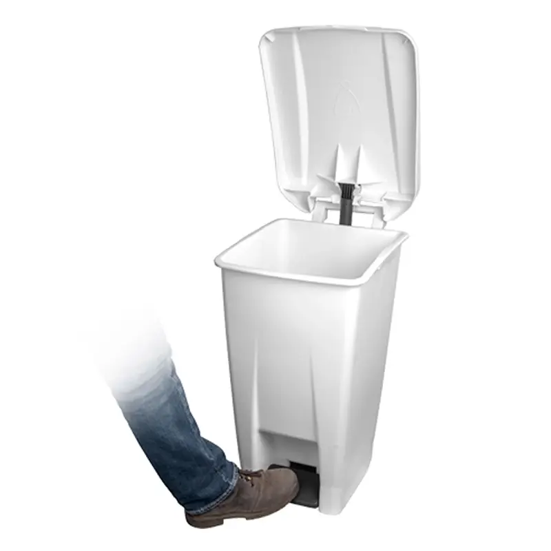 Kunststof pedaalemmer 60 liter wit