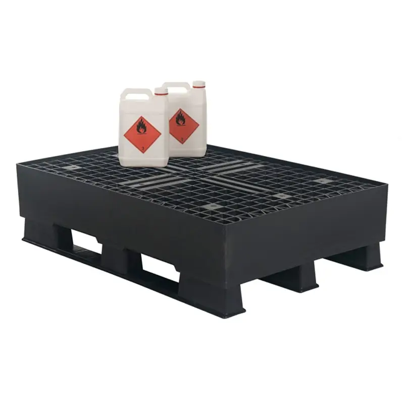 Opvangpallet met rooster 1200x800x310 mm 120 liter zwart