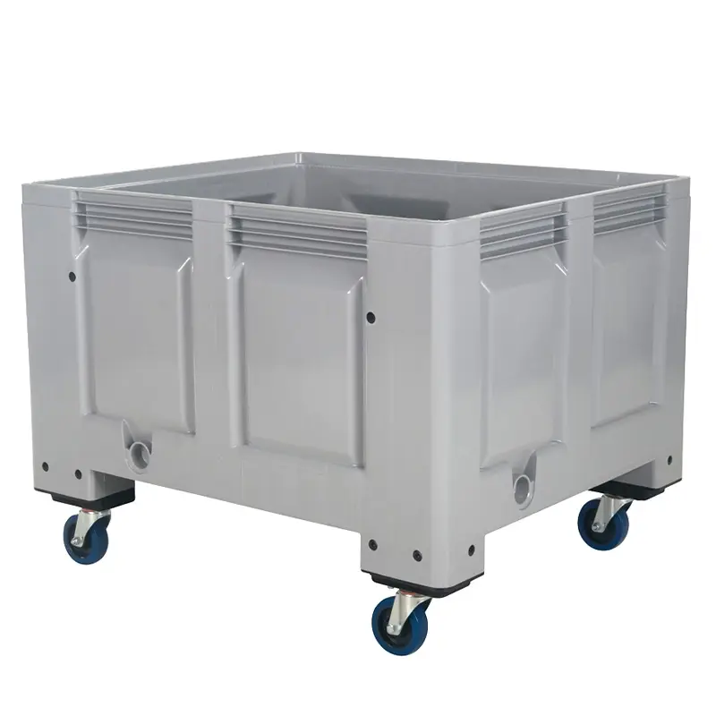 Palletbox 4 wielen Big Box 1200x1000x915 mm 670 liter grijs