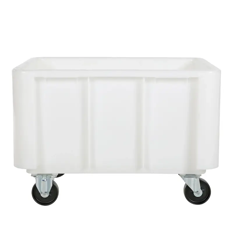 Stapelbak verrijdbaar Euronorm 800x600x550 mm 140 liter wit
