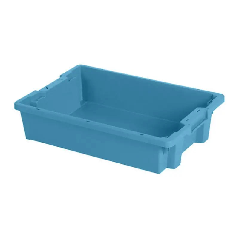 Stapel-nestbare bak Tellus 600x400x120 mm 20 liter blauw