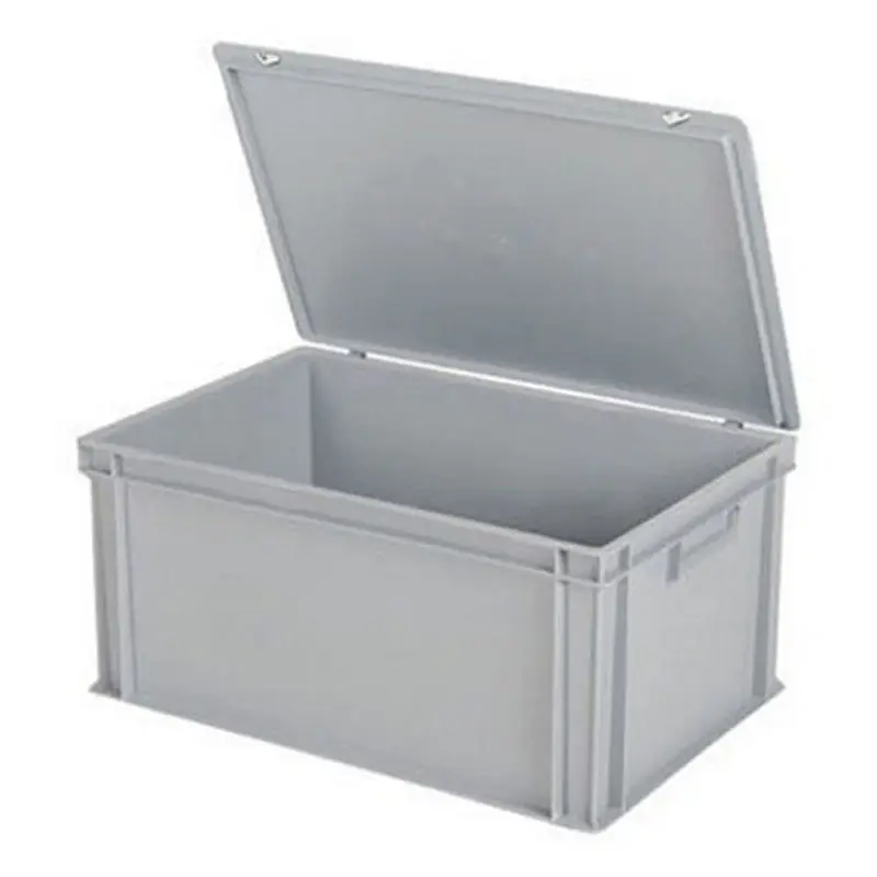 Stapelbak met Deksel Euronorm 600x400x295 mm 55 liter grijs