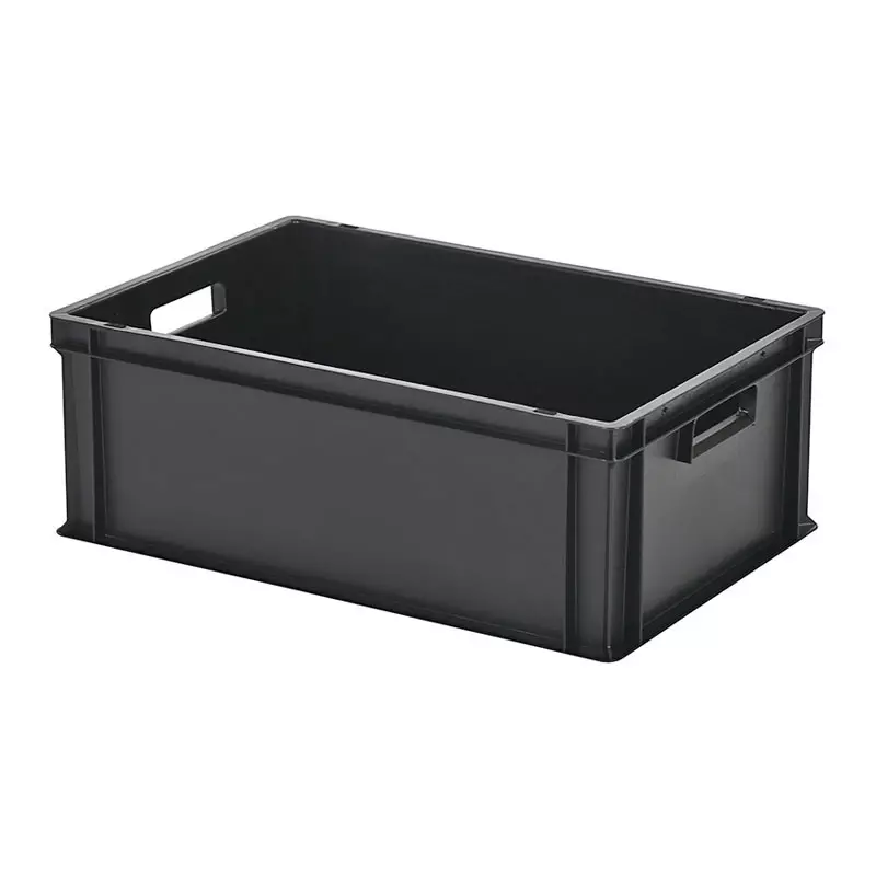 Stapelbak Euronorm 600x400x220 mm 43,3 liter zwart