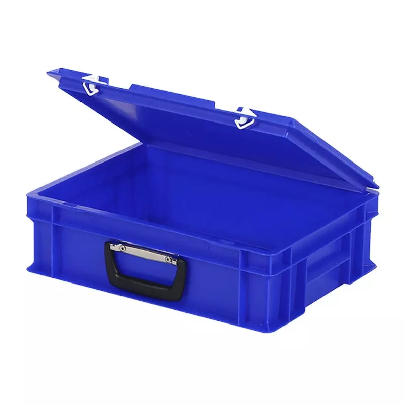 Stapelbak met deksel koffergreep 400x300x133 mm 11 liter blauw