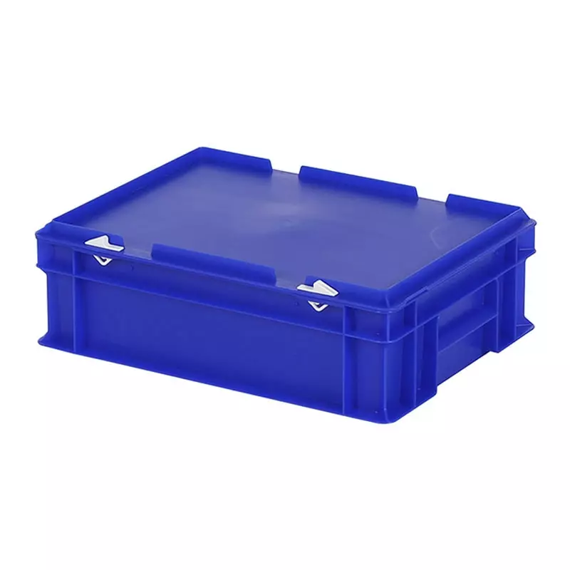 Stapelbak met deksel Euronorm 400x300x133 mm 11 liter blauw
