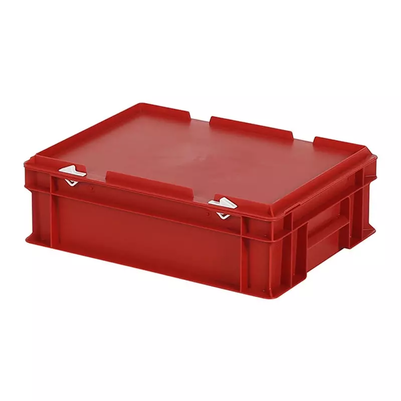 Stapelbak met deksel Euronorm 400x300x133 mm 11 liter rood