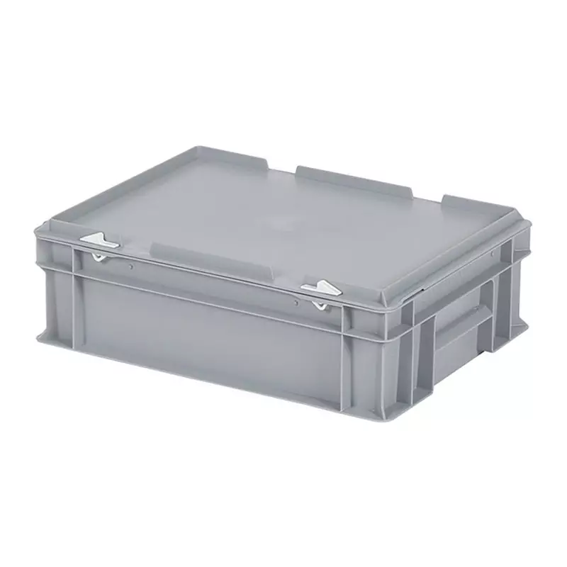 Stapelbak met deksel Euronorm 400x300x133 mm 11 liter grijs
