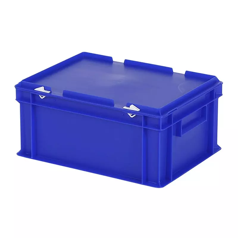 Stapelbak met deksel Euronorm 400x300x190 mm 16 liter blauw