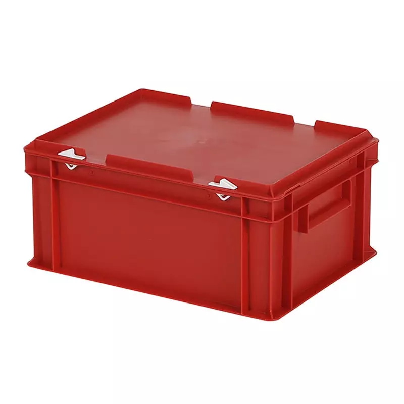 Stapelbak met deksel Euronorm 400x300x190 mm 16 liter rood