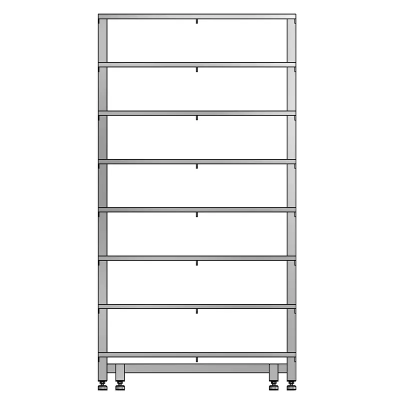 Schoenenrek vloerstaand 8 etages RVS 900x400x1710 mm