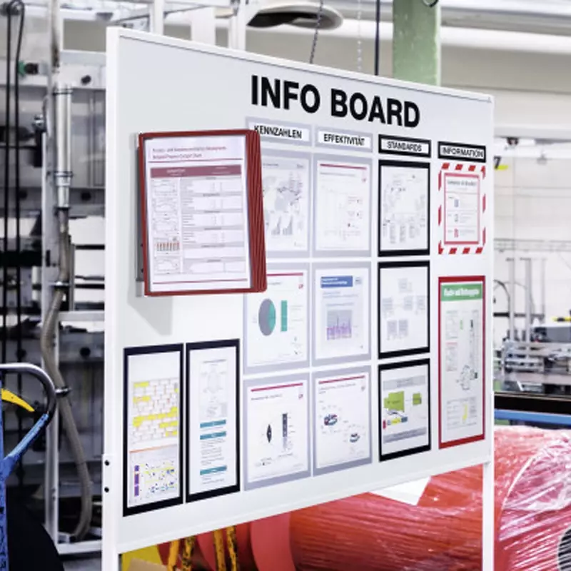 A4 documenthouder 5 documenthoezen magnetisch rood