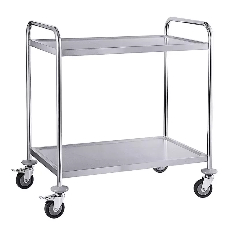 Serveerwagen RVS 18/0 met 2 afzetbladen 830x510x940 mm