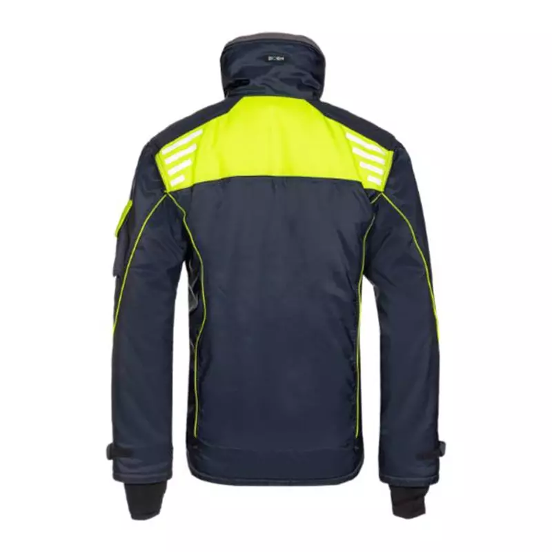 Sioen Nibas 3338A2PM1 diepvriesjas fluo geel-marineblauw