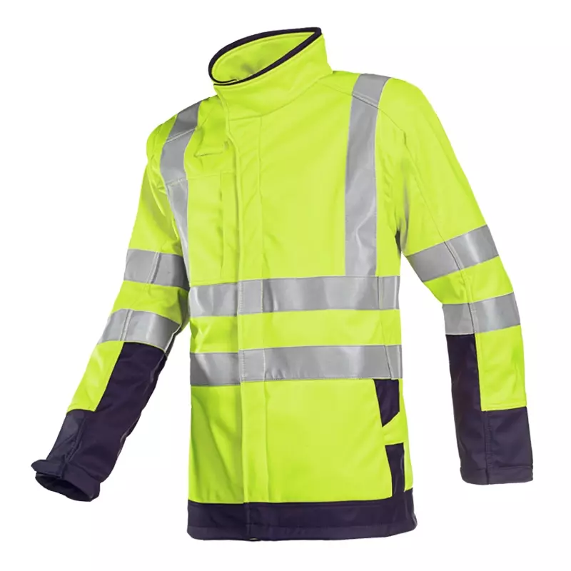 Sioen Playford 9633N2TV4 jack softshell fluo geel/marineblauw