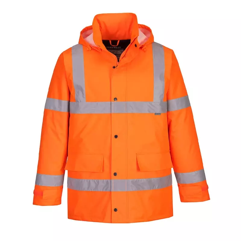Portwest S460 Hi-Vis verkeersjack met capuchon fluo oranje