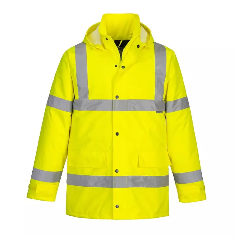 Portwest S460 Hi-Vis verkeersjack met capuchon fluo geel