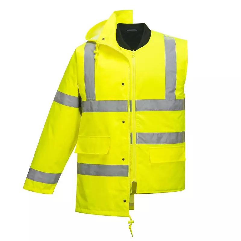 Portwest S468 Hi-Vis 4-in-1 verkeersjack met capuchon fluo geel