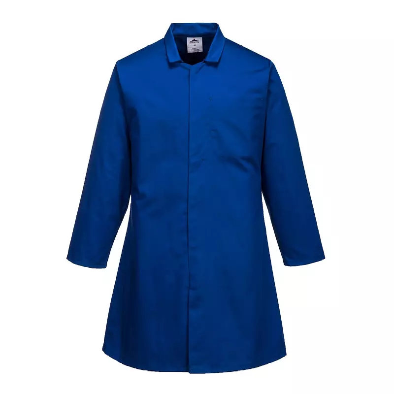 Portwest 2202 foodjas heren lang met borstzak korenblauw