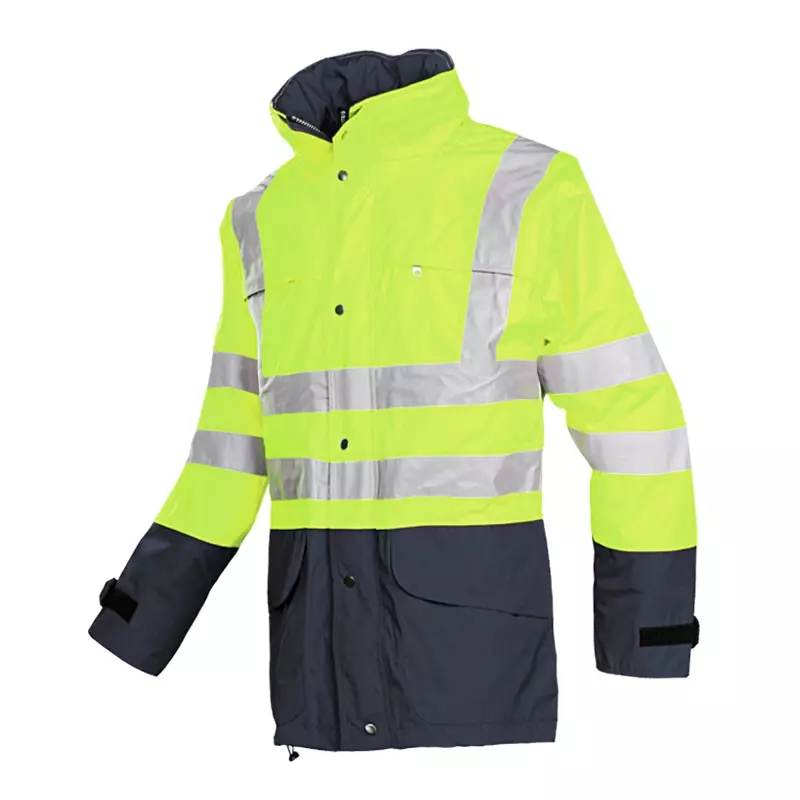 Sioen Brighton 132ZA2EJ4 signalisatie regenjas Hi-Vis geel/marineblauw
