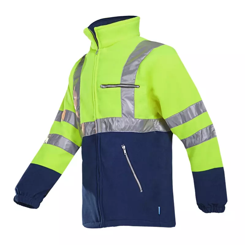 Sioen Kingley 497ZA2T01 signalisatie fleece jas Hi-Vis geel/marineblauw