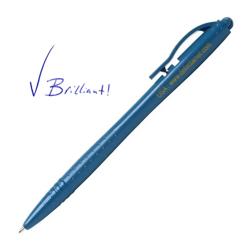 Detectamet Economy pen detecteerbaar met clip inkt blauw