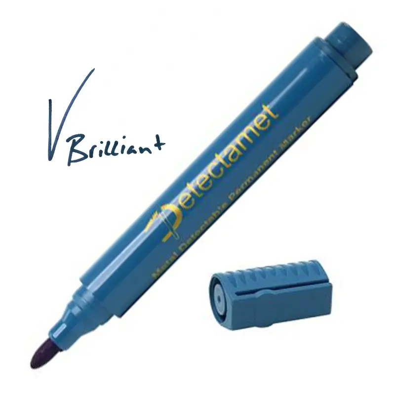 Detectamet permanente marker detecteerbaar ronde punt inkt blauw
