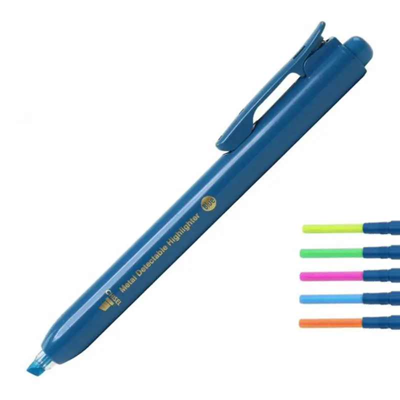 Detectamet markeerstift detecteerbaar inklikbaar fluorescerende inkt set 5 stuks