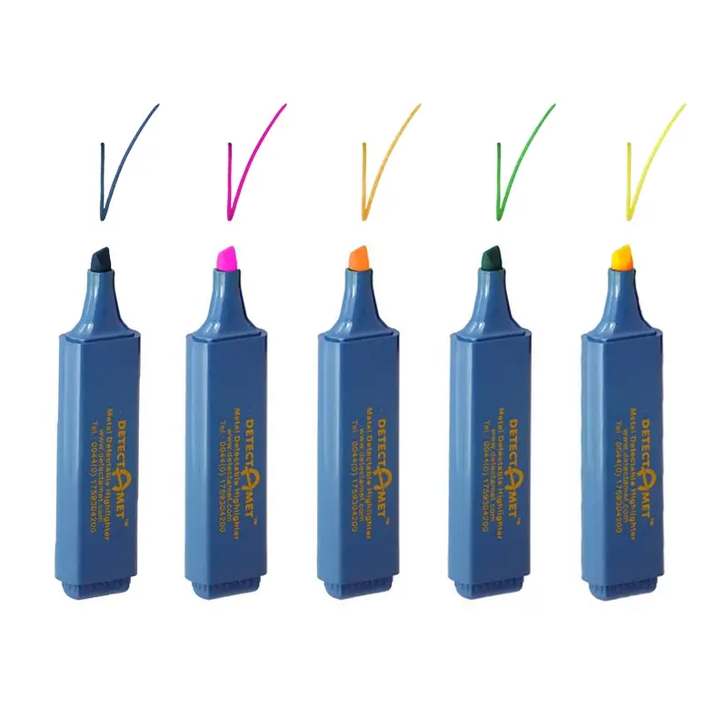 Detectamet markeerstiften detecteerbaar fluorescerende inkt set 5 stuks