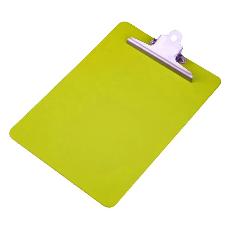 Detectamet klembord staand detecteerbaar PP zware clip RVS geel