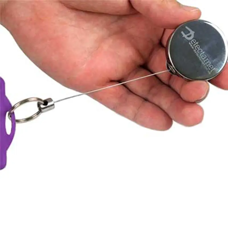 Detectamet sleutelhanger detecteerbaar uittrekbaar RVS nylon 70 cm