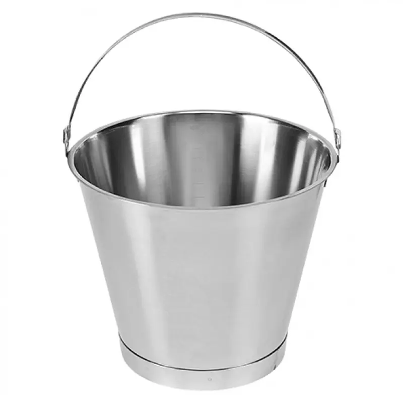 Emmer RVS met versterkte bodem 10 liter