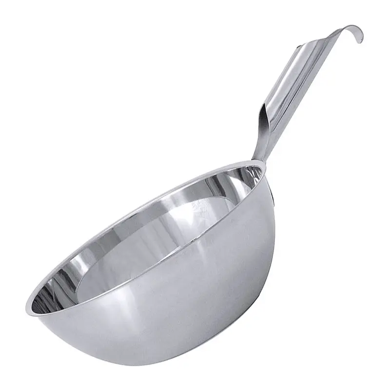 Ronde handschep met hol handvat RVS 18/10