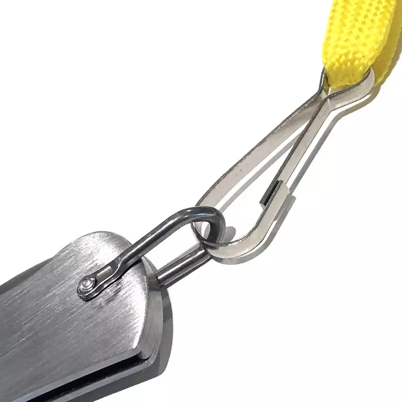 Zakmes RVS met ophangoog-keycord gebogen lemmet 65 mm