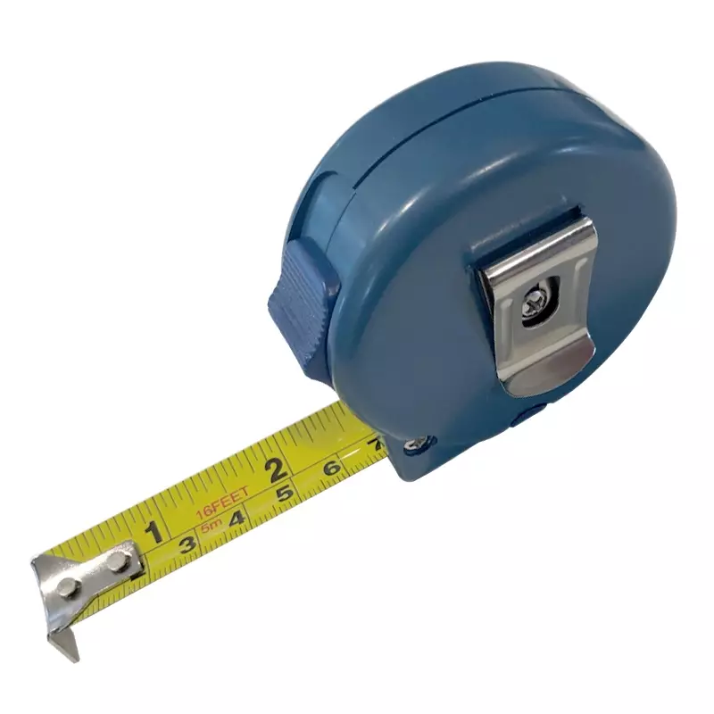 Detectamet rolmaat 5 meter RVS meetlint detecteerbaar blauw