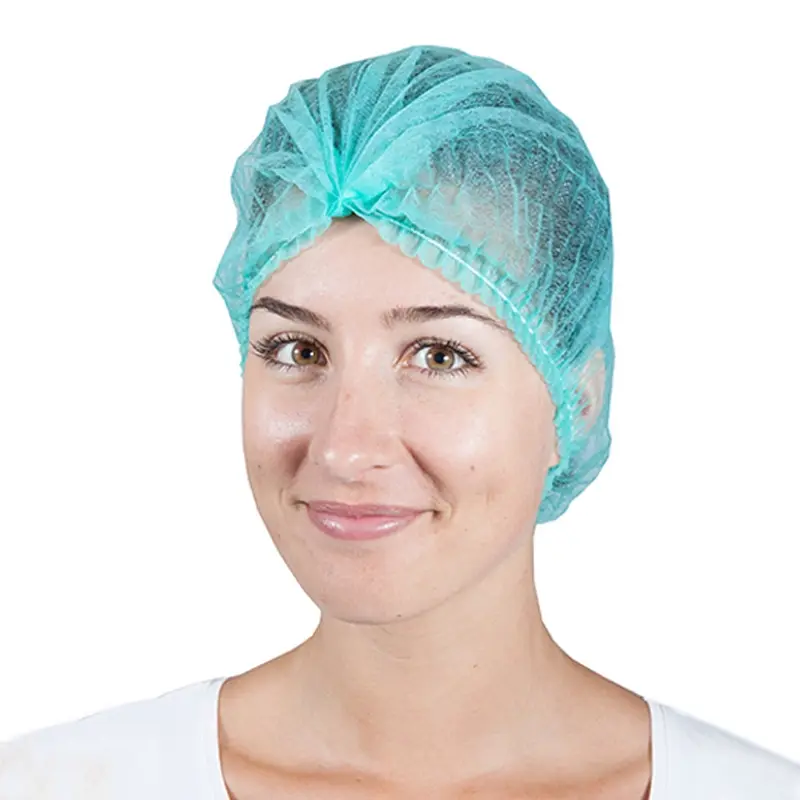 Hycare disposable haarnetjes detecteerbaar wokkel non-woven polypropyleen groen
