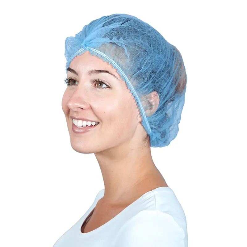 Hycare disposable haarnetjes detecteerbaar wokkel non-woven polypropyleen blauw