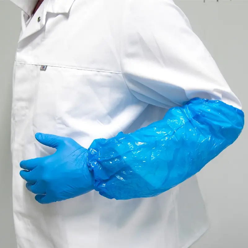 Hycare disposable overmouw detecteerbaar PE 30 mu blauw