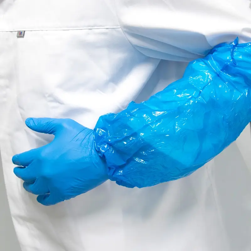 Hycare disposable overmouw detecteerbaar PE 30 mu blauw