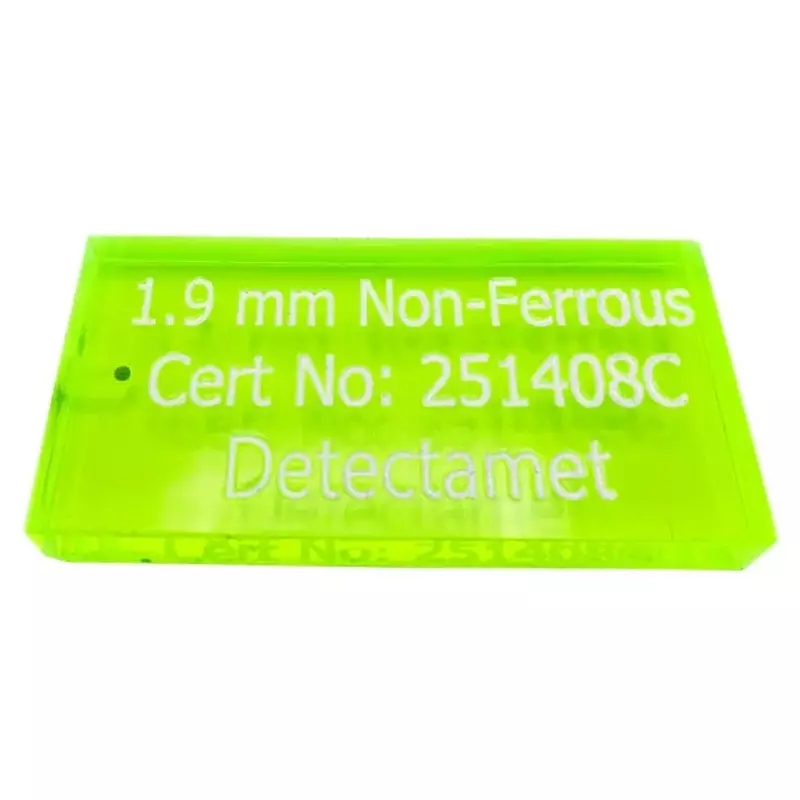 Detectamet metaaldetectie testkaart acryl NON FE groen