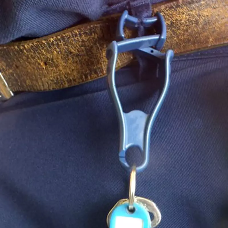 Detectamet veiligheidsklem detecteerbaar met riemclip blauw