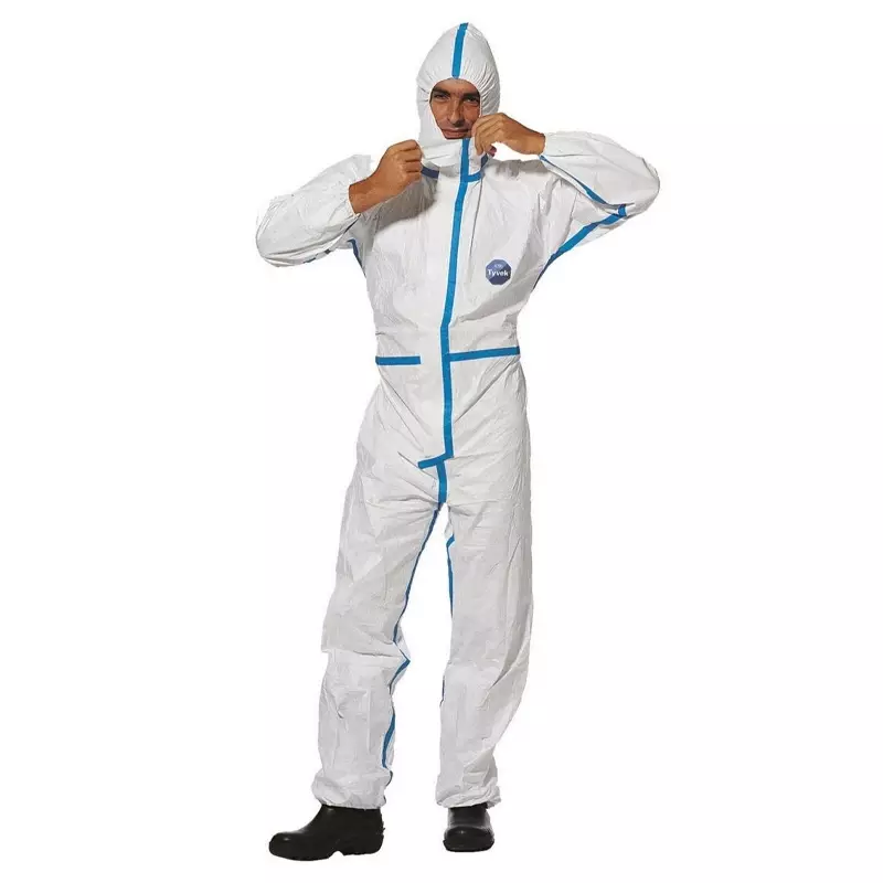 DuPont Tyvek 600 Plus wegwerpoverall met capuchon wit