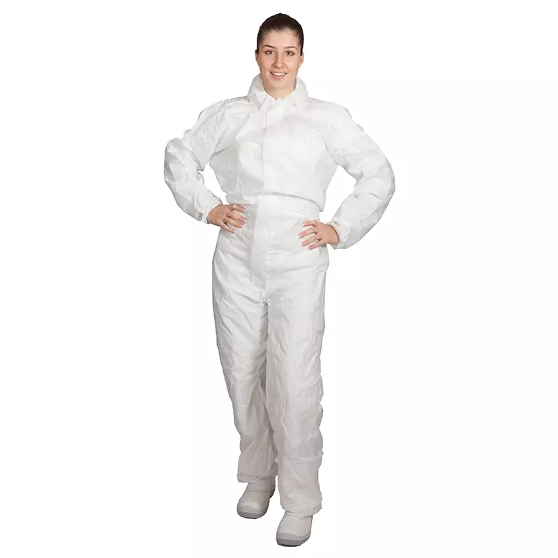 Hycare wegwerpoverall met kraag wit maat 2XL