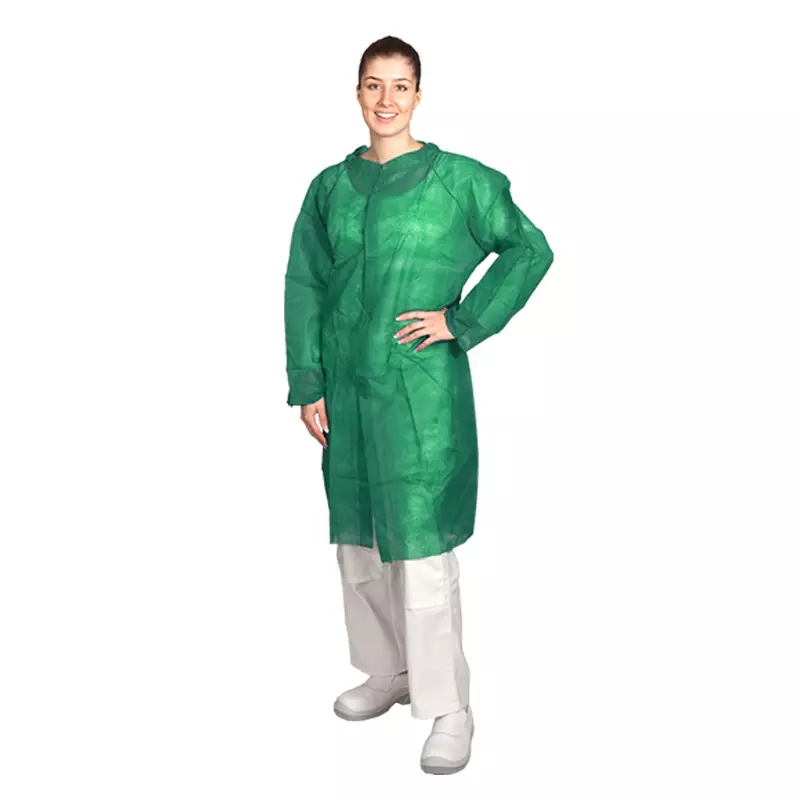 Hycare disposable bezoekersjas met klittenband non-woven polypropyleen groen