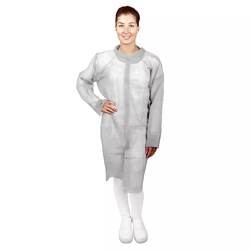 Hycare disposable bezoekersjas basic met klittenband non-woven polypropyleen wit